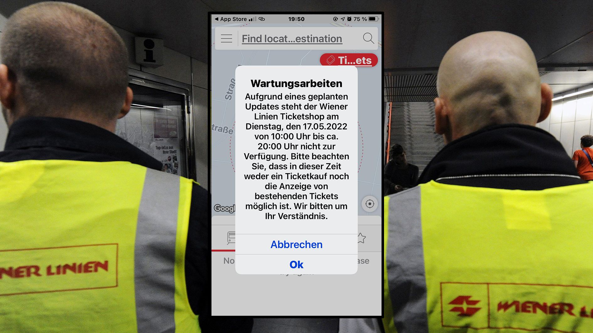 Aufgrund von Wartungsarbeiten, müssen Fahrgäste der Wiener Linien ihre Tickets beim Automaten kaufen.