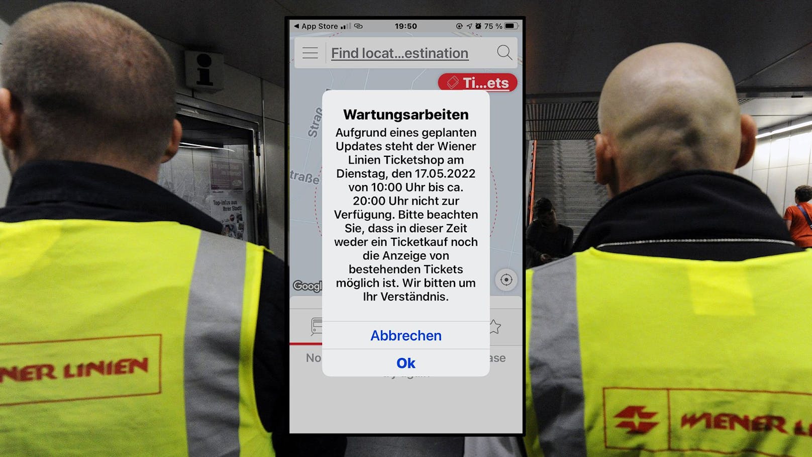 Aufgrund von Wartungsarbeiten mussten Fahrgäste der Wiener Linien ihre Tickets beim Automaten kaufen.