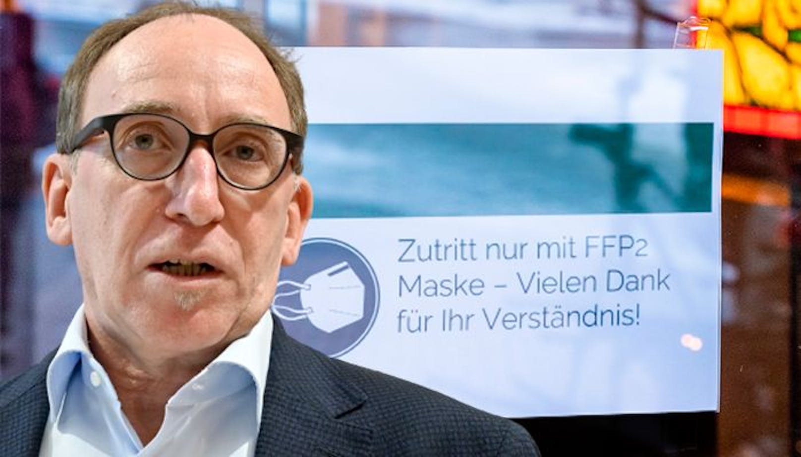 Gesundheitsminister Rauch stellt klar - in Österreich bleibt FFP2-Pflicht in Supermärkten bis mindestens 8. Juli.