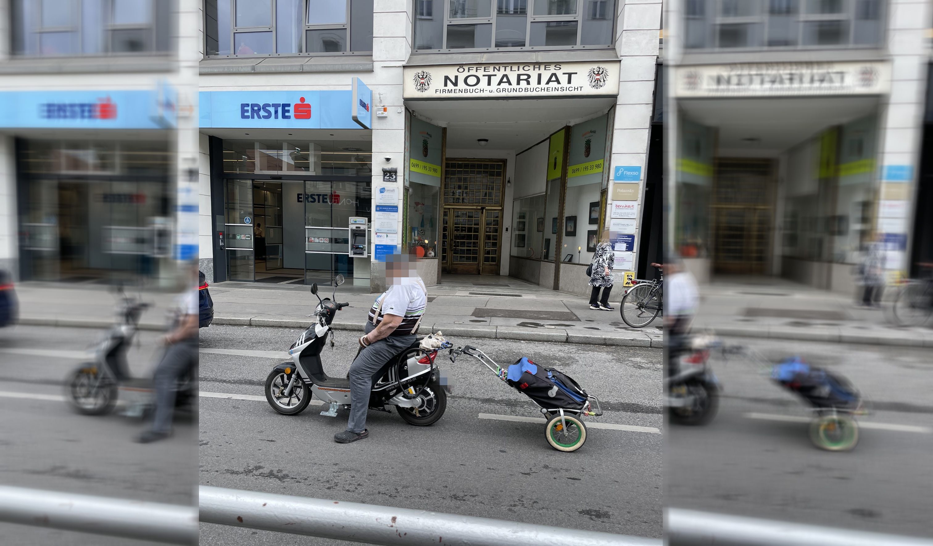 Ein Wiener war beim Tragen seines Einkaufes besonders kreativ.