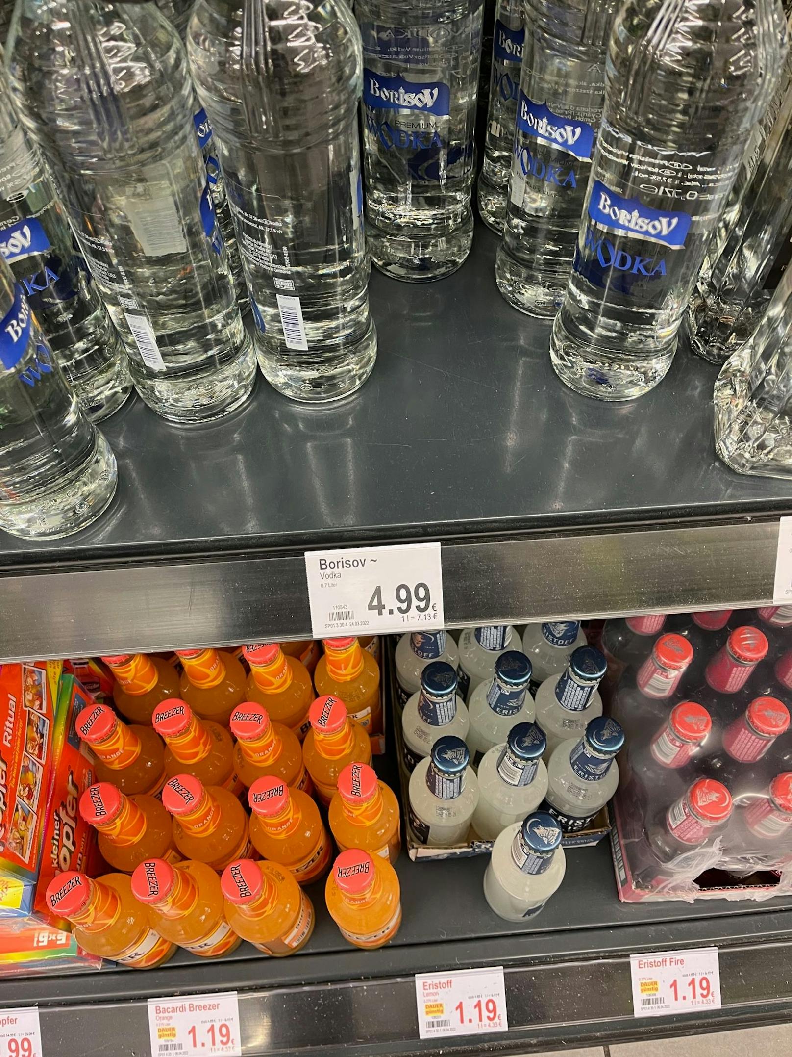 Nur "Sprit" bleibt billig: Billiger Wodka beim Penny um 4,99 Euro