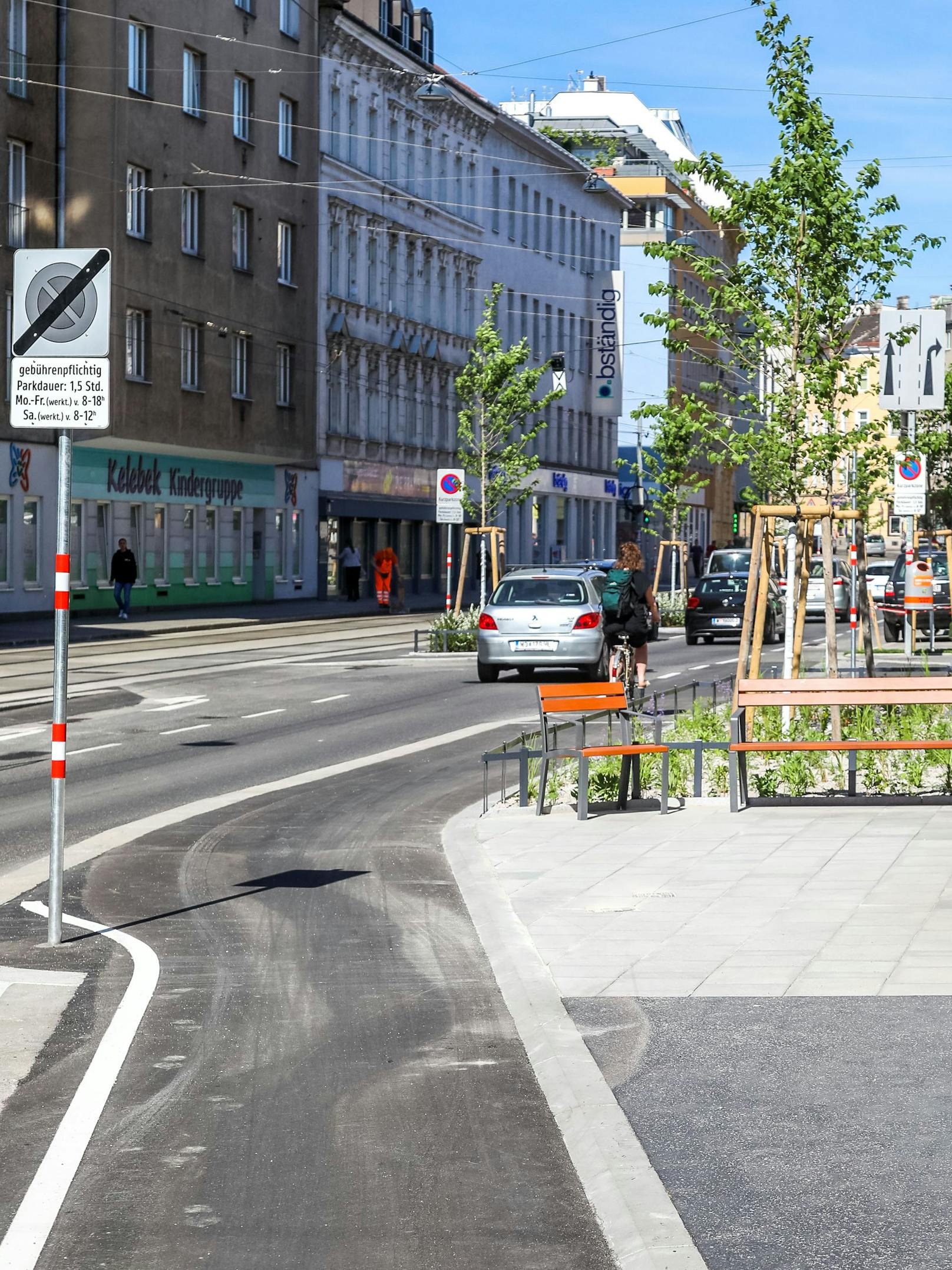 Auch die Radfahrer haben nun in der Jörgerstraße mehr Platz