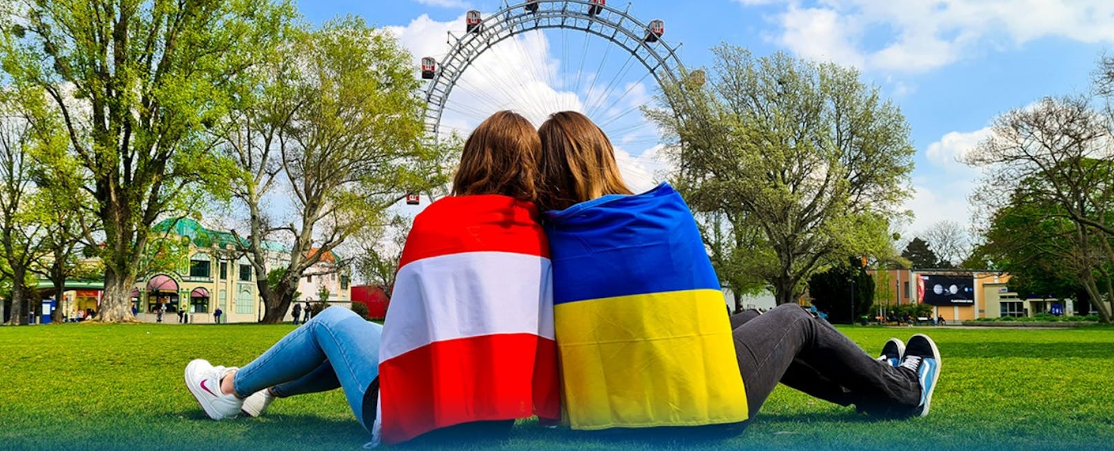 Freundschaftspicknick für Ukraine-Flüchtlinge im Prater