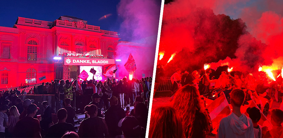 Zlatko Junuzovic bekannte sich auf der Meisterfeier zu Salzburg. 