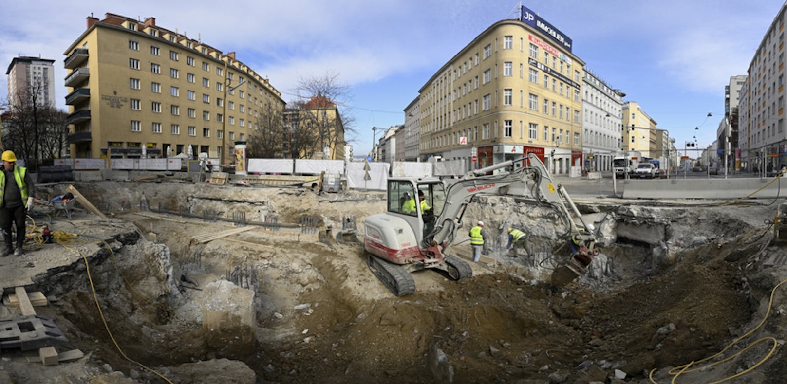 Die Bauarbeiten am Matzleinsdorfer Platz gehen weiter.