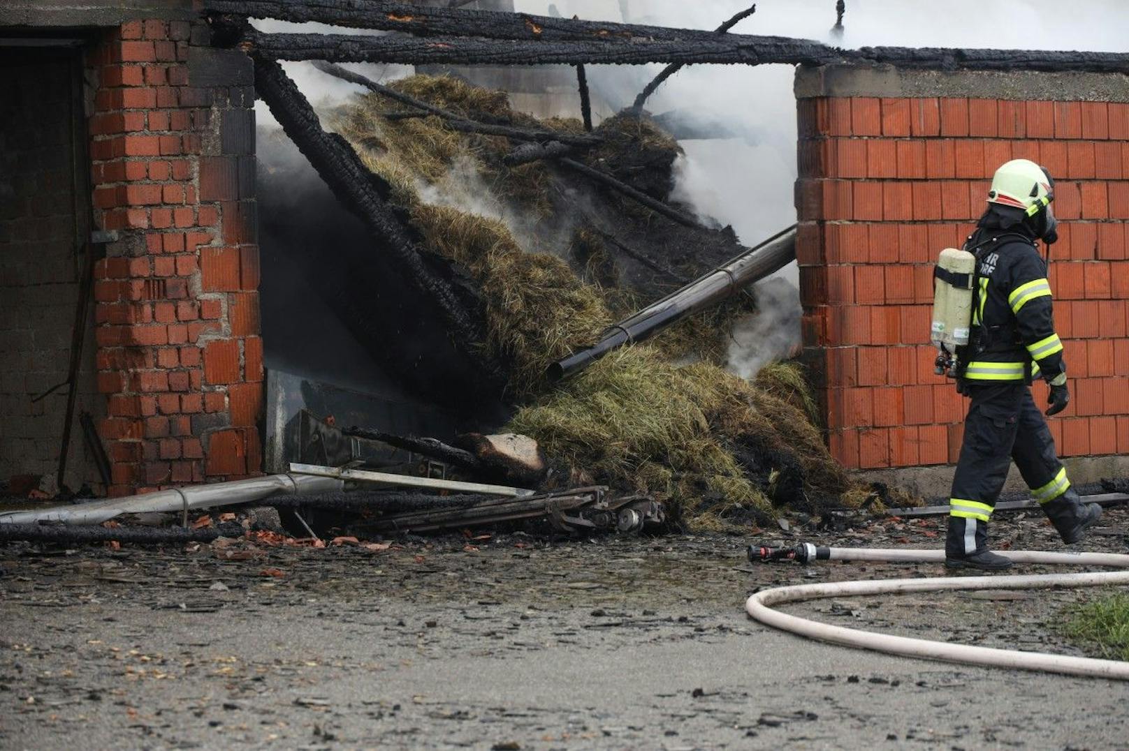 Der Brand dürfte am Heuboden entstanden sein.