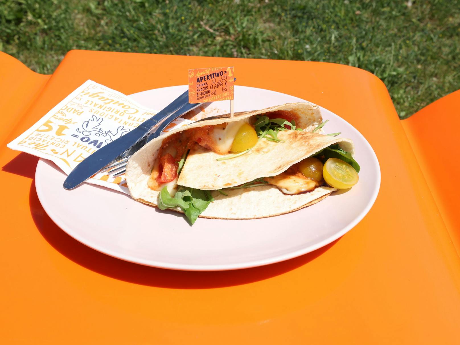 Für den Hunger gibt's Piadina, eine Art italientische Tortilla.