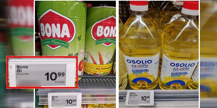 2 Liter öl für 11 Euro