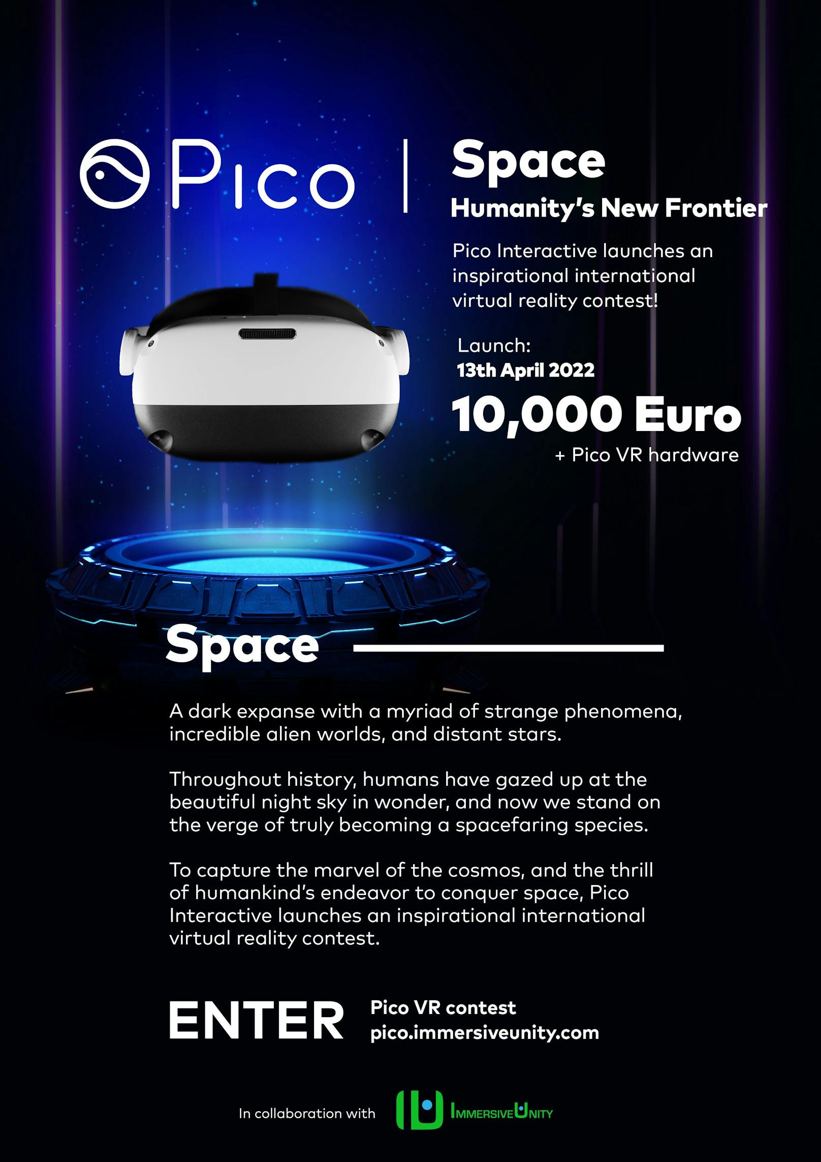 Pico schickt VR-/AR-Entwickler ins Universum:  Der Pico "Space VR Contest" lockt mit 10.000 Euro Preisgeld für die beste extraterrestrische VR-Experience.