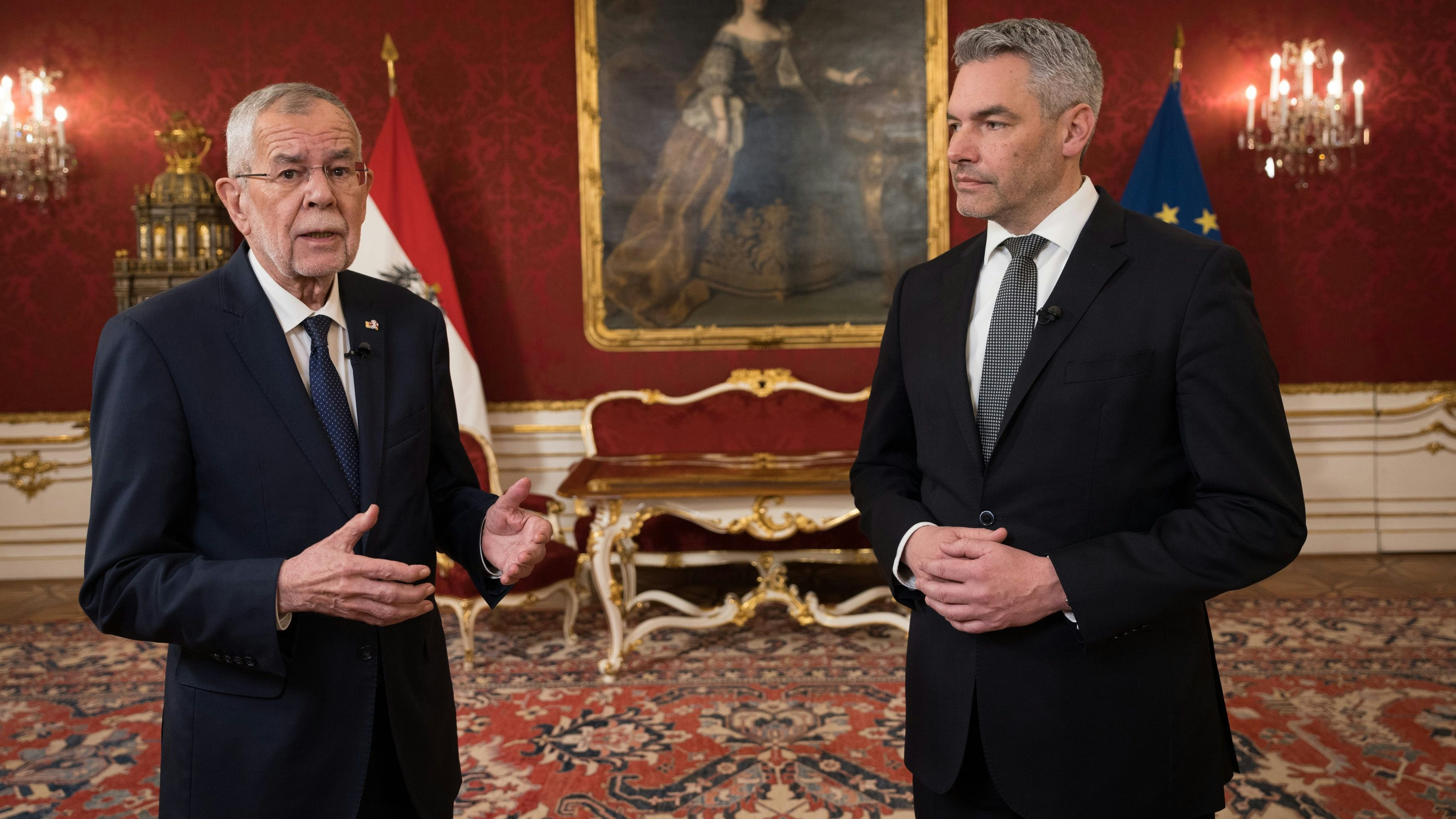 Alexander Van der Bellen und Karl Nehammer in der Hofburg