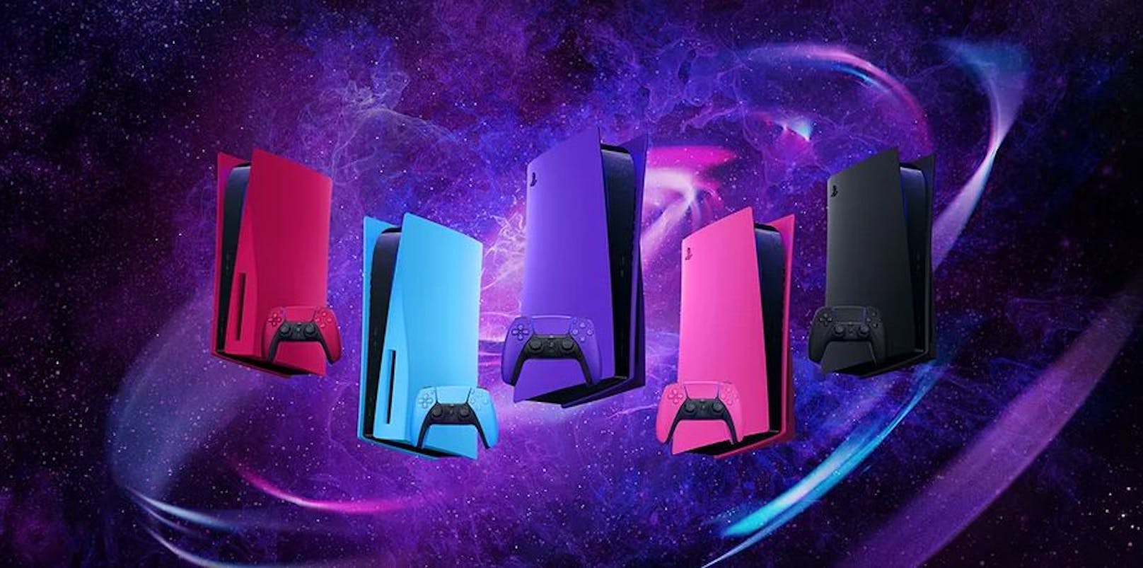 PlayStation 5-Konsolen-Cover in Starlight Blue, Nova Pink und Galactic Purple ab Juni 2022 erhältlich