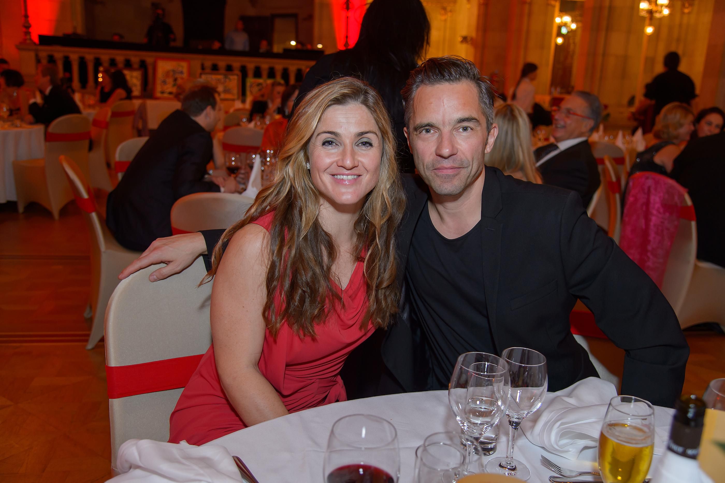 Elisabeth "Lizz" Görgl mit Chris Haaras im Jahr 2015