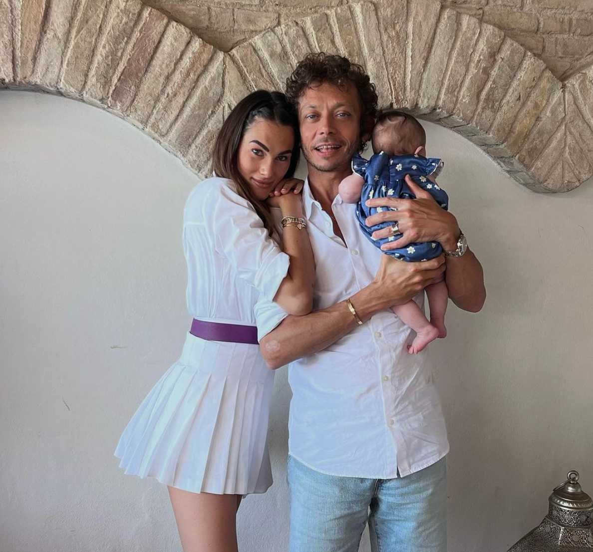 Valentino Rossi mit Francesca Sophia Novello und der gemeinsamen Tochter.