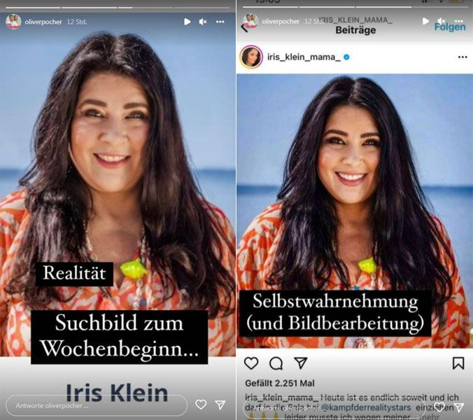 Pocher vergleicht Iris Kleins Fotos.