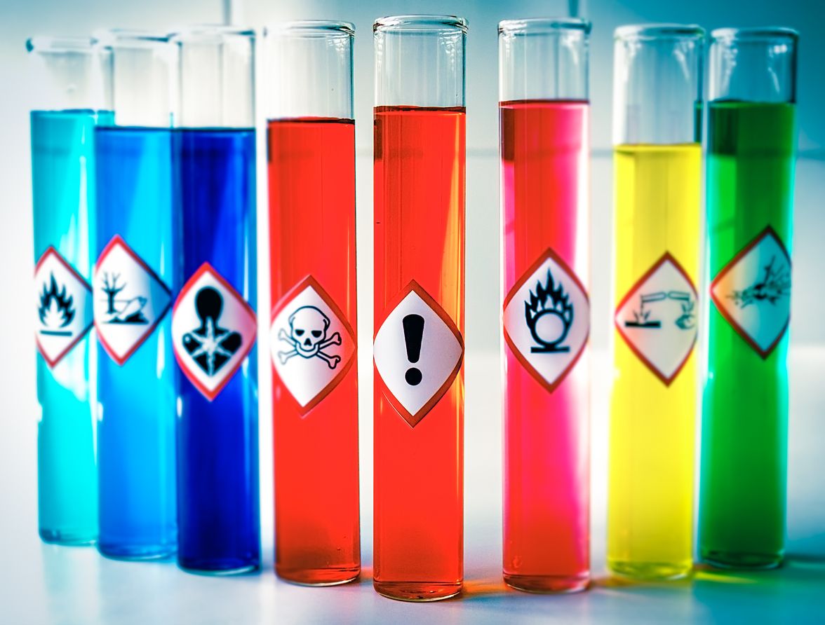 Aligned Chemical Danger pictograms - Health Hazard