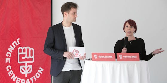 Junge-Generation-Vorsitzende Claudia O’Brien und Bundessekretär Julian Krismer stellten die neue Plattform vor.