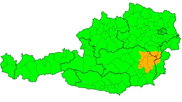 Gewitter- und Hagel-Warnung Im Wechselgebiet aus der Nacht heraus. Stand 6.15 Uhr