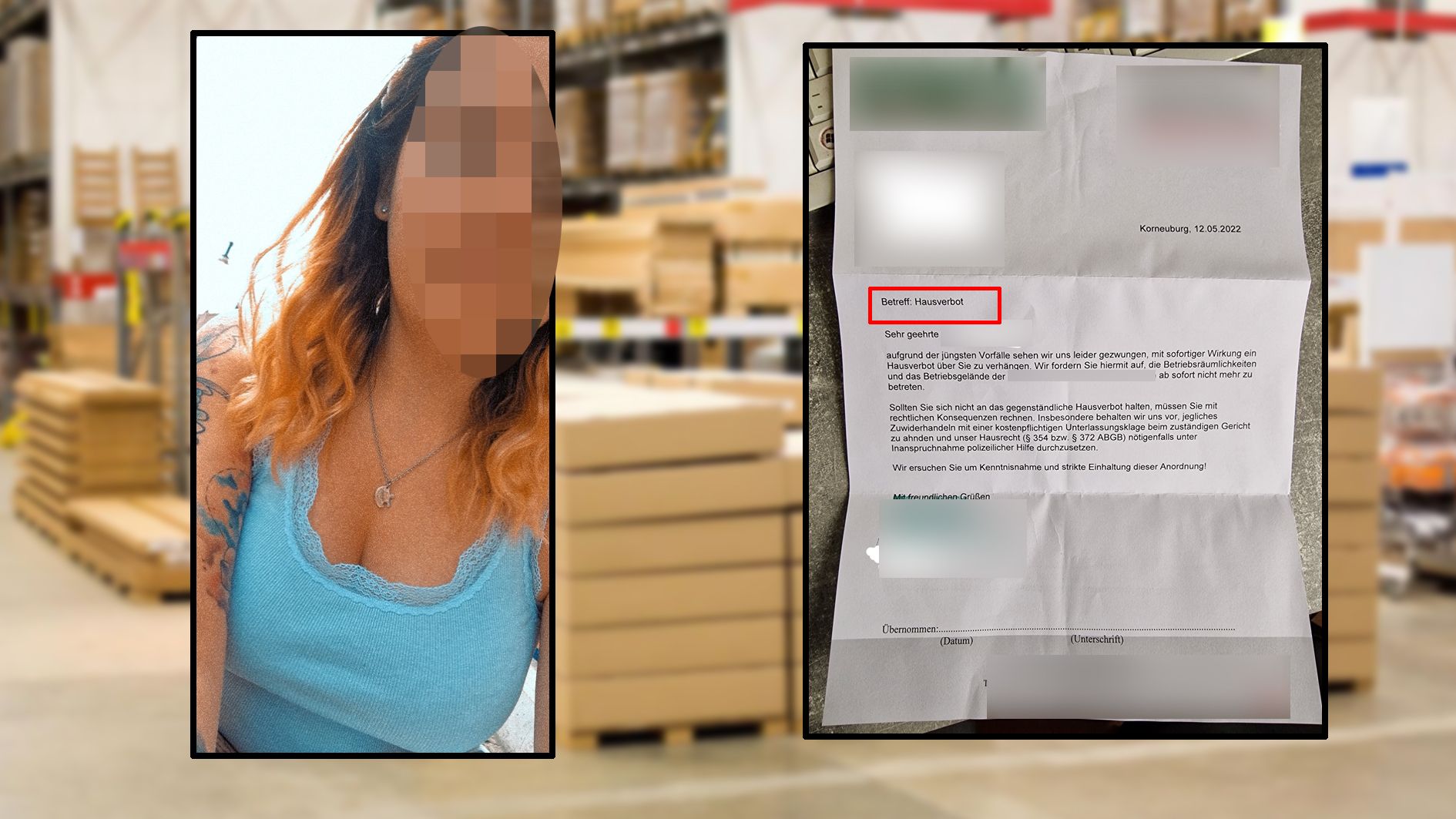 Jessica bekam Mitte Mai ein Hausverbot bei ihrem alten Arbeitgeber.