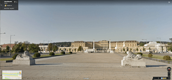 Österreich im Ranking der auf Street View meistbesuchten Länder der Welt auf Platz 35. Der Hit: Schloss Schönbrunn.