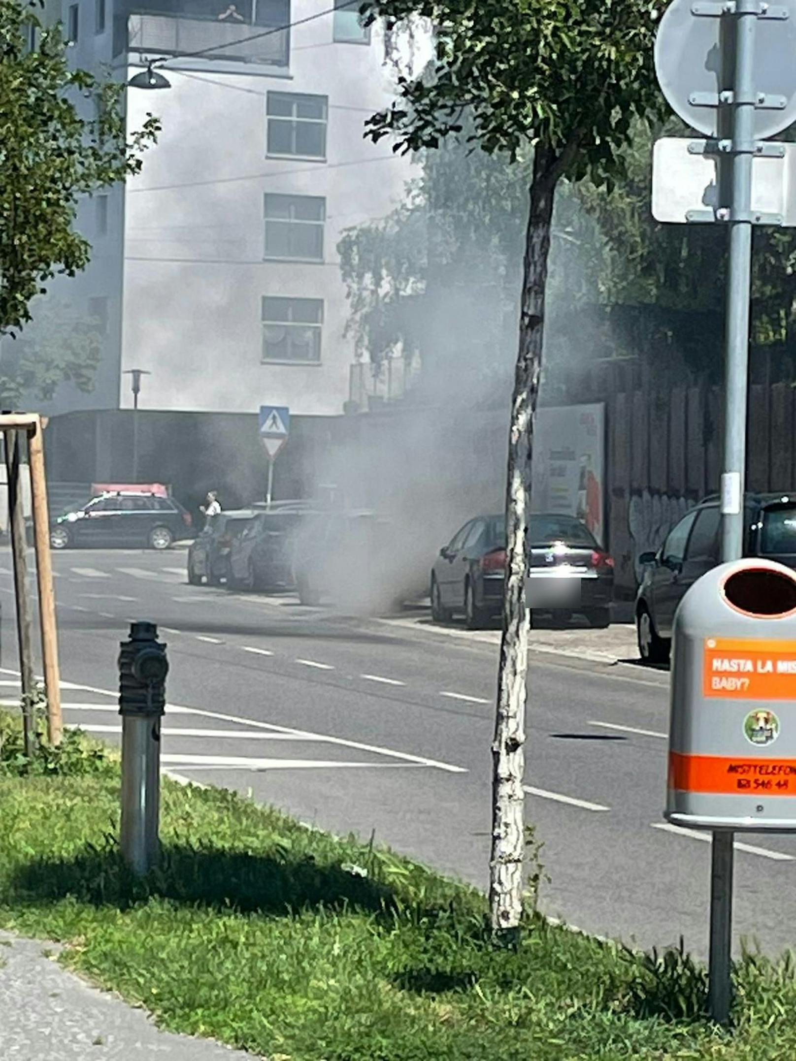 Auto geht in Wien-Favoriten in Flammen auf