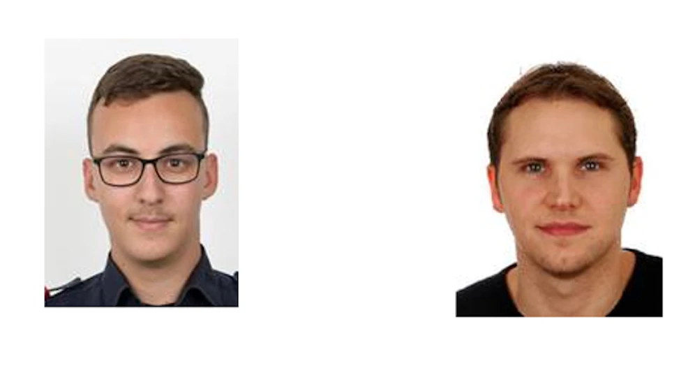 Bezirksinspektor Thomas Morgenbesser  und Inspektor Alexander Prantl aus Baden standen im Einsatz.