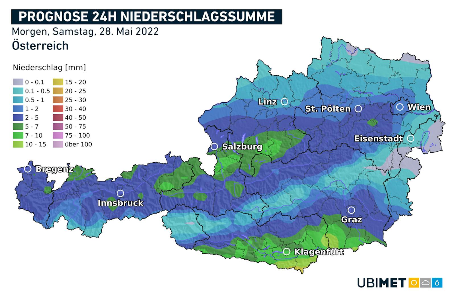 Auch in Wien wird am Samstag mit Niederschlag gerechnet.