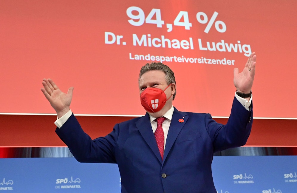 Triumph für Michael Ludwig (SPÖ): Er wurde mit 94,4 Prozent bestätigt. 