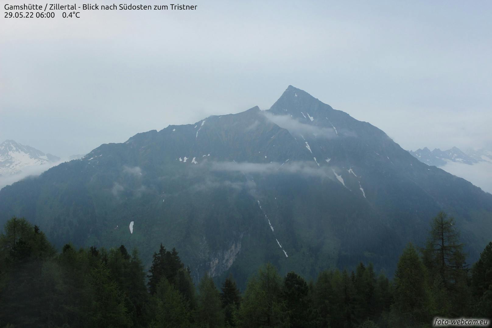 So sah der Blick von der Gamshütte nach Südosten zum Tristner am Vortag aus.