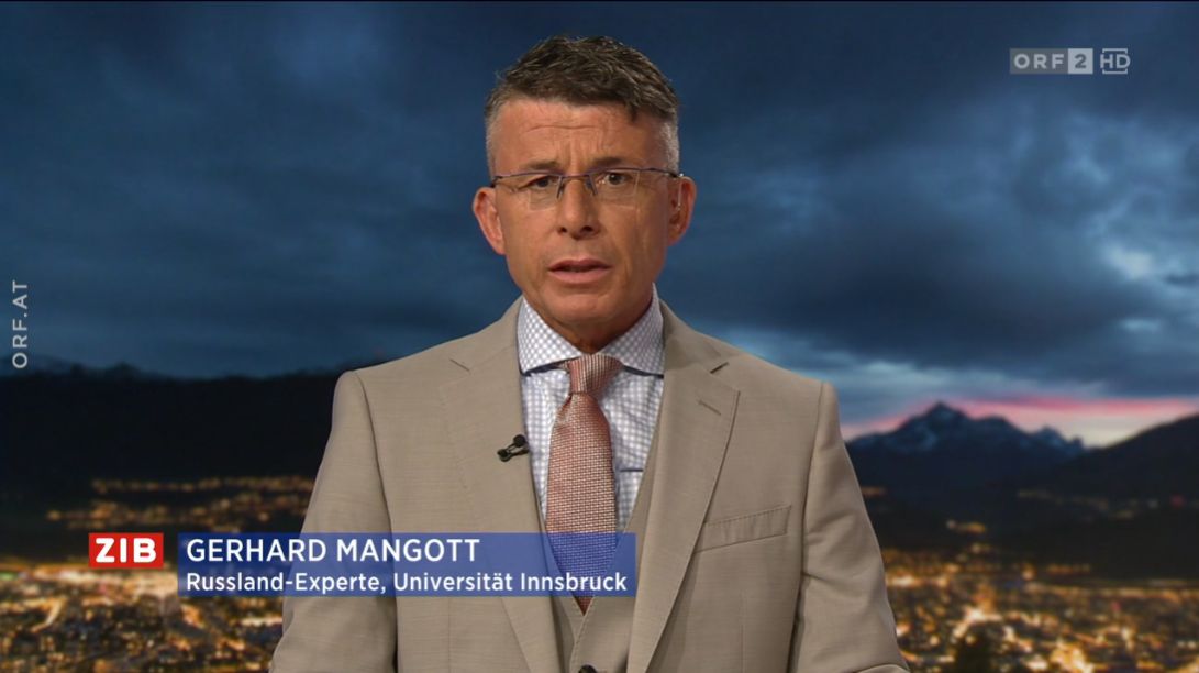 Russland-Experte Gerhard Mangott zu Gast bei Margit Laufer in der ZIB2 am 30. Mai 2022.