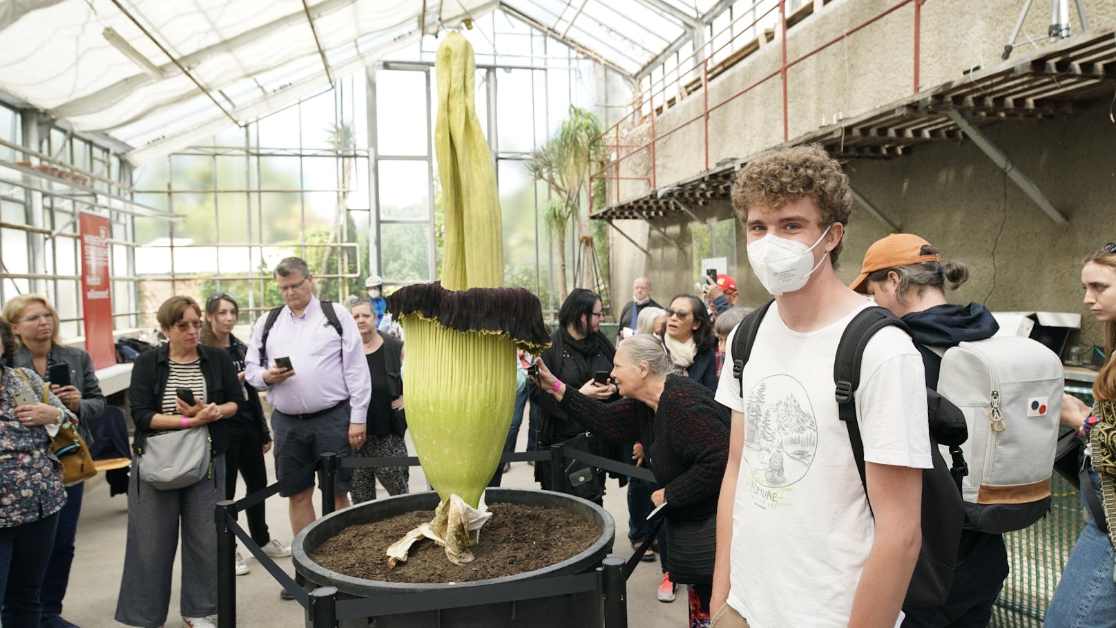 "Die Pflanze blüht ja nur alle drei Jahre. Sie riecht wie Aas", erklärt Student Stefan (20).