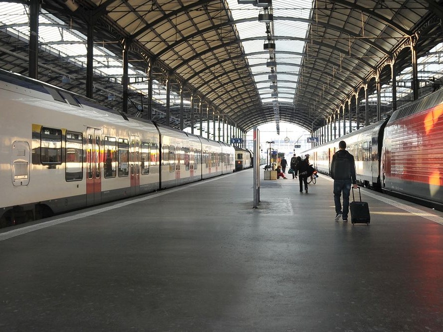 "Classic train station in Luzern, Switzerland"