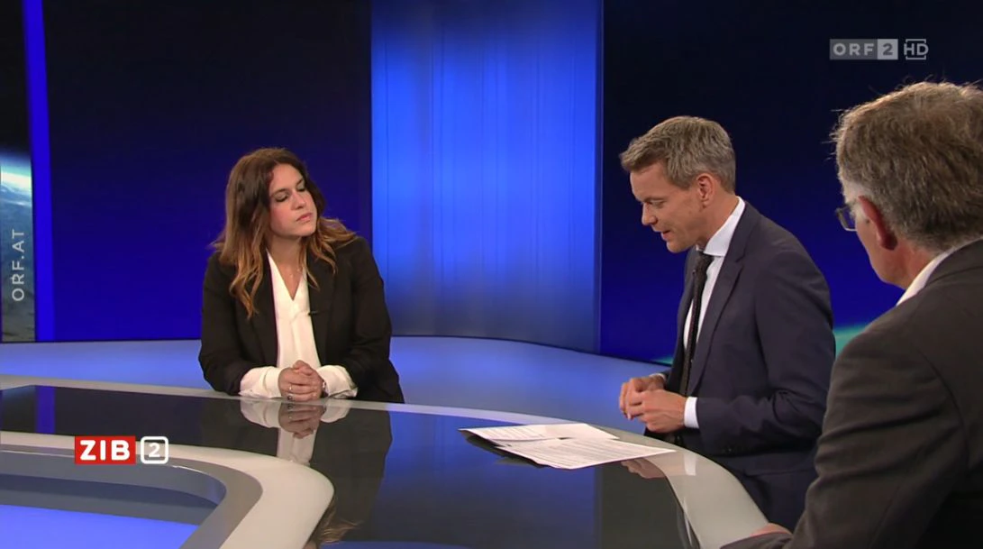 Arbeiterkammer-Chefökonom Markus Marterbauer und Eco-Austria-Direktorin Monika Köppl-Turyna zu Gast bei Martin Thür in der ZIB2 am 31. Mai 2022.