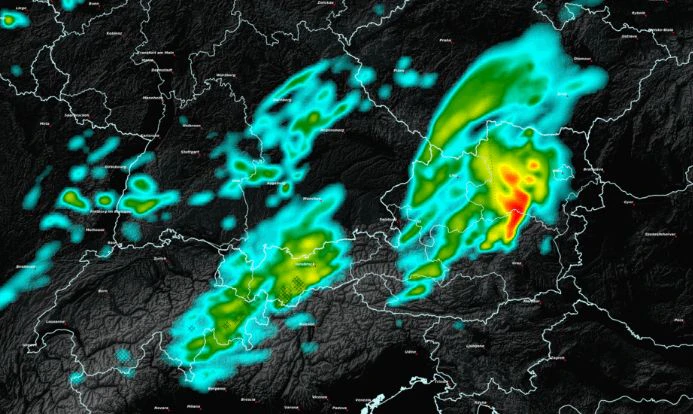 Unwetter-Alarm am Dienstag in Österreich.