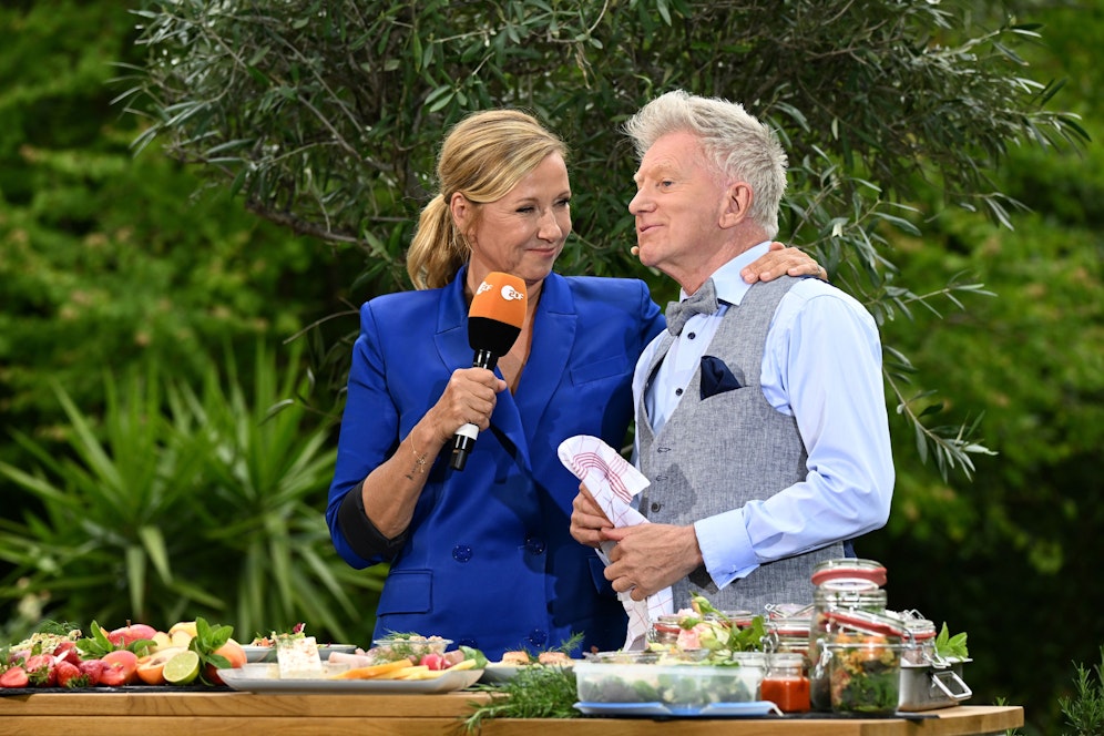 Andrea Kiewel und Star-Koch Armin Roßmeier.