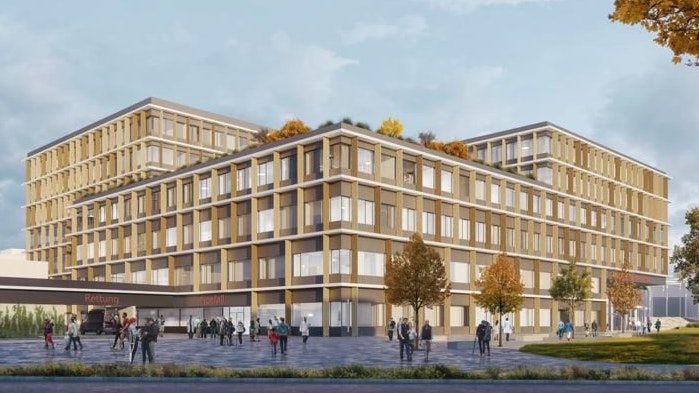 So soll die neue Klinik Favoriten laut Plan der Stadt Wien im Jahr 2035 aussehen.