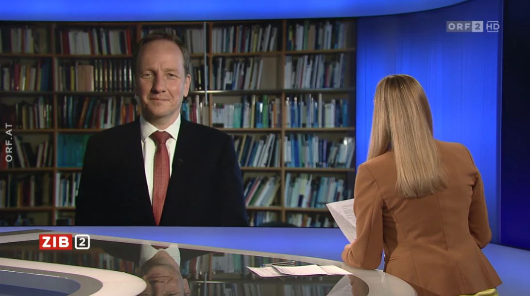 Guntram Wolff zu Gast in der ZIB2 mit Margit Laufer am 2. Juni 2022.