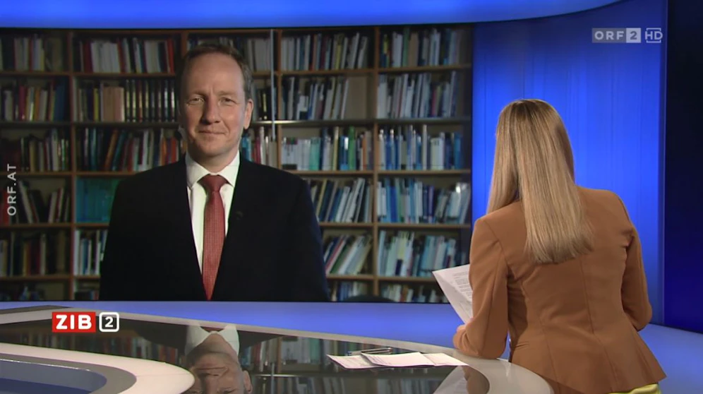 Guntram Wolff zu Gast in der ZIB2 mit Margit Laufer am 2. Juni 2022.
