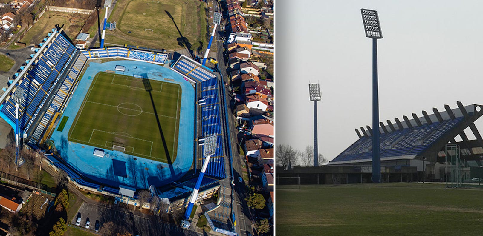 Das Stadion in Osijek ist in die Jahre gekommen