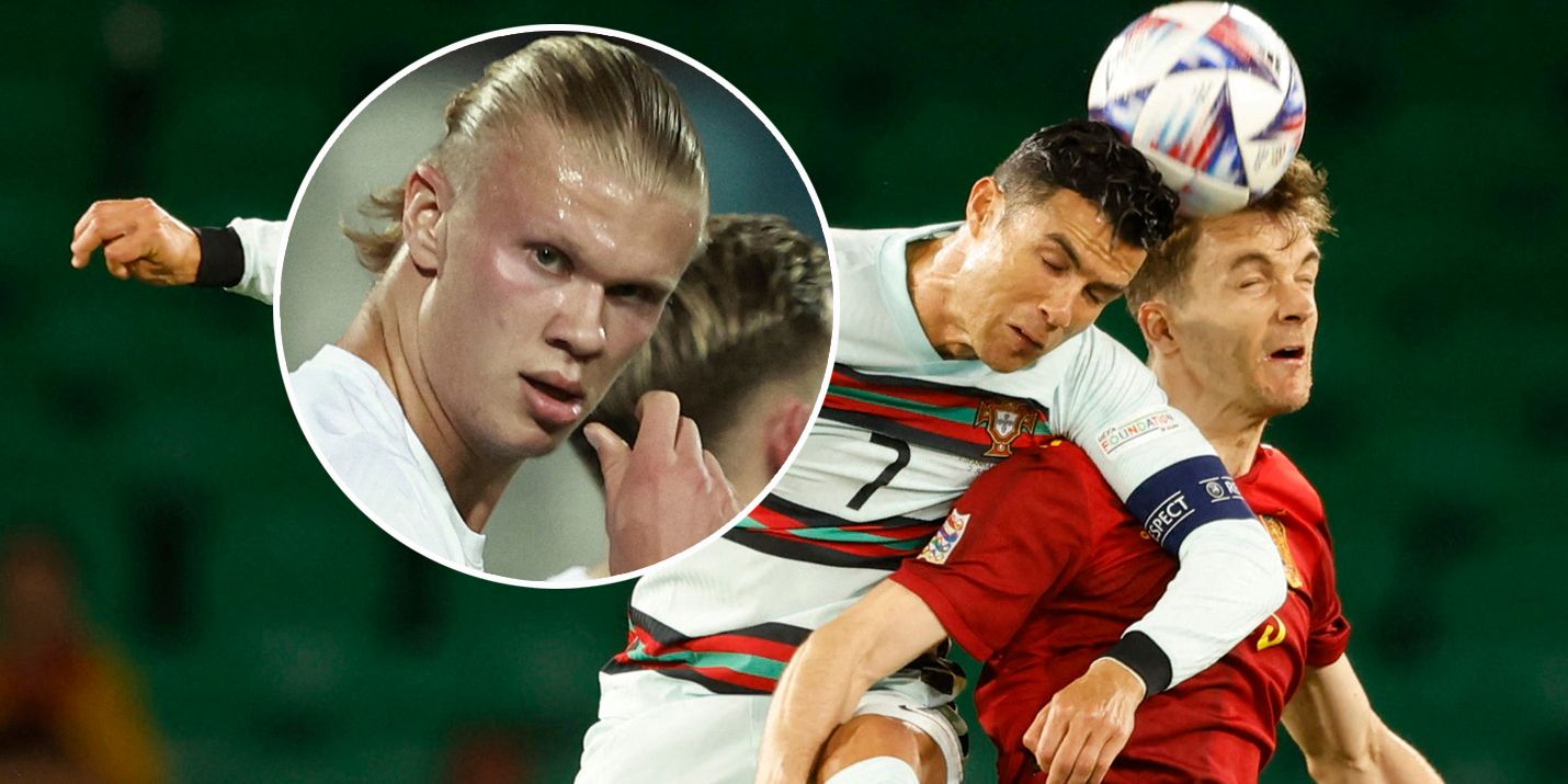 Haaland (l.) schoss Norwegen zum Sieg, Ronaldo punktete mit Portugal gegen Spanien