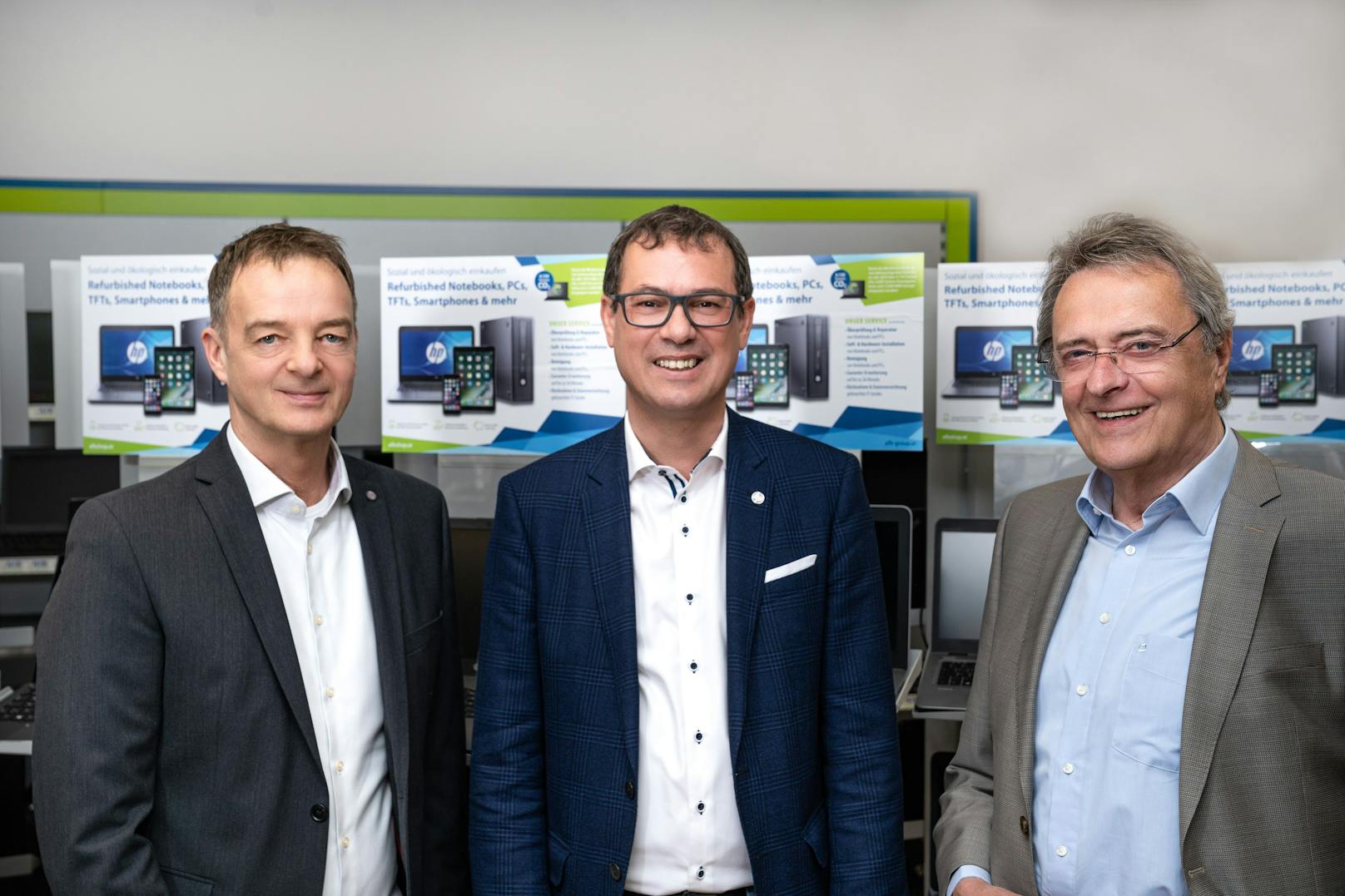 Gernot Hochfellner, Vertriebsleiter AfB Österreich, Michael Smetana, Managing Director HP Österreich, Kurt Essler, Geschäftsführer AfB Österreich.