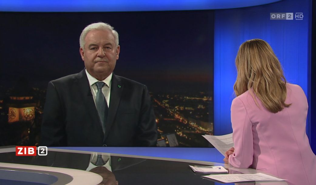 Hermann Schützenhöfer zu Gast in der ZIB2 mit Margit Laufer am 3. Juni 2022.