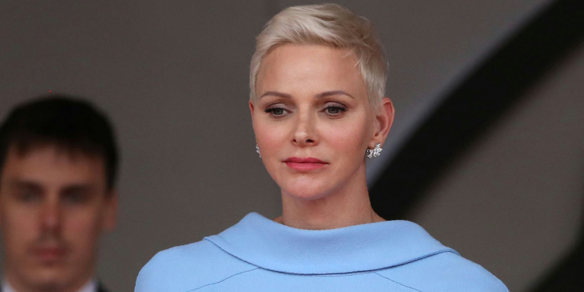 Download von www.picturedesk.com am 04.06.2022 (22:04).  Princess Charlene stands on the podium after the Monaco Formula One Grand Prix, at the Monaco racetrack, in Monaco, Sunday, May 29, 2022. (AP Photo/Daniel Cole) - 20220529_PD6939 - Rechteinfo: Rights Managed (RM)