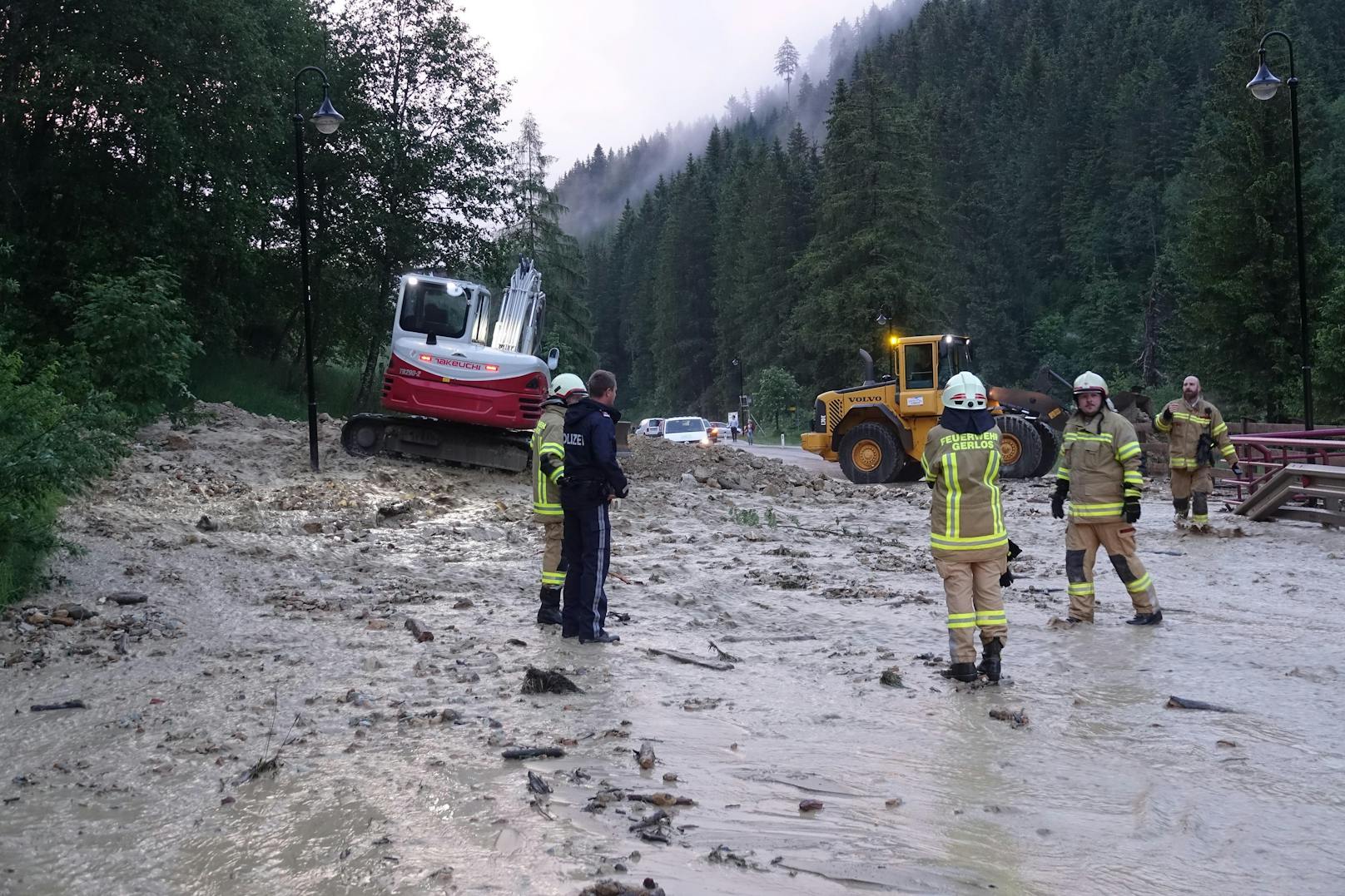 Gerlos Straße in Tirol nach Erdrutsch gesperrt