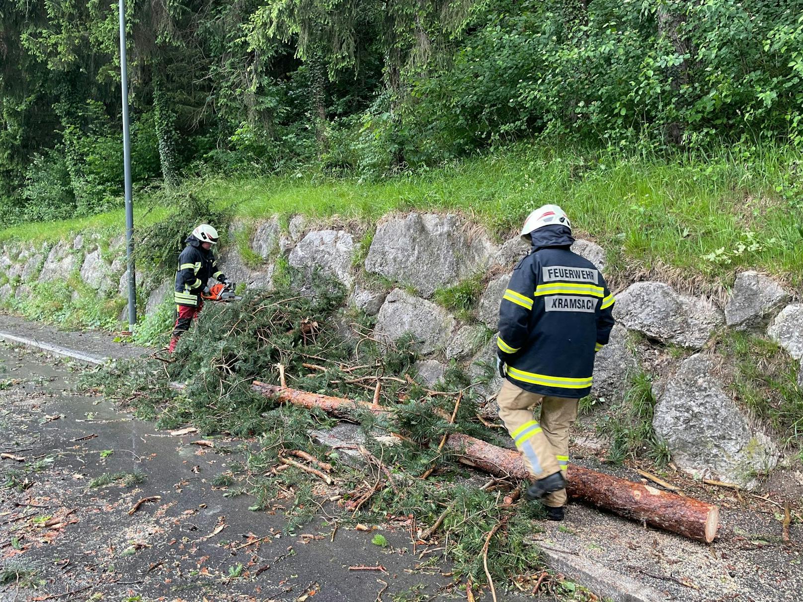 Auch in Kramsach (Bezirk Kufstein) stürzten Bäume um.