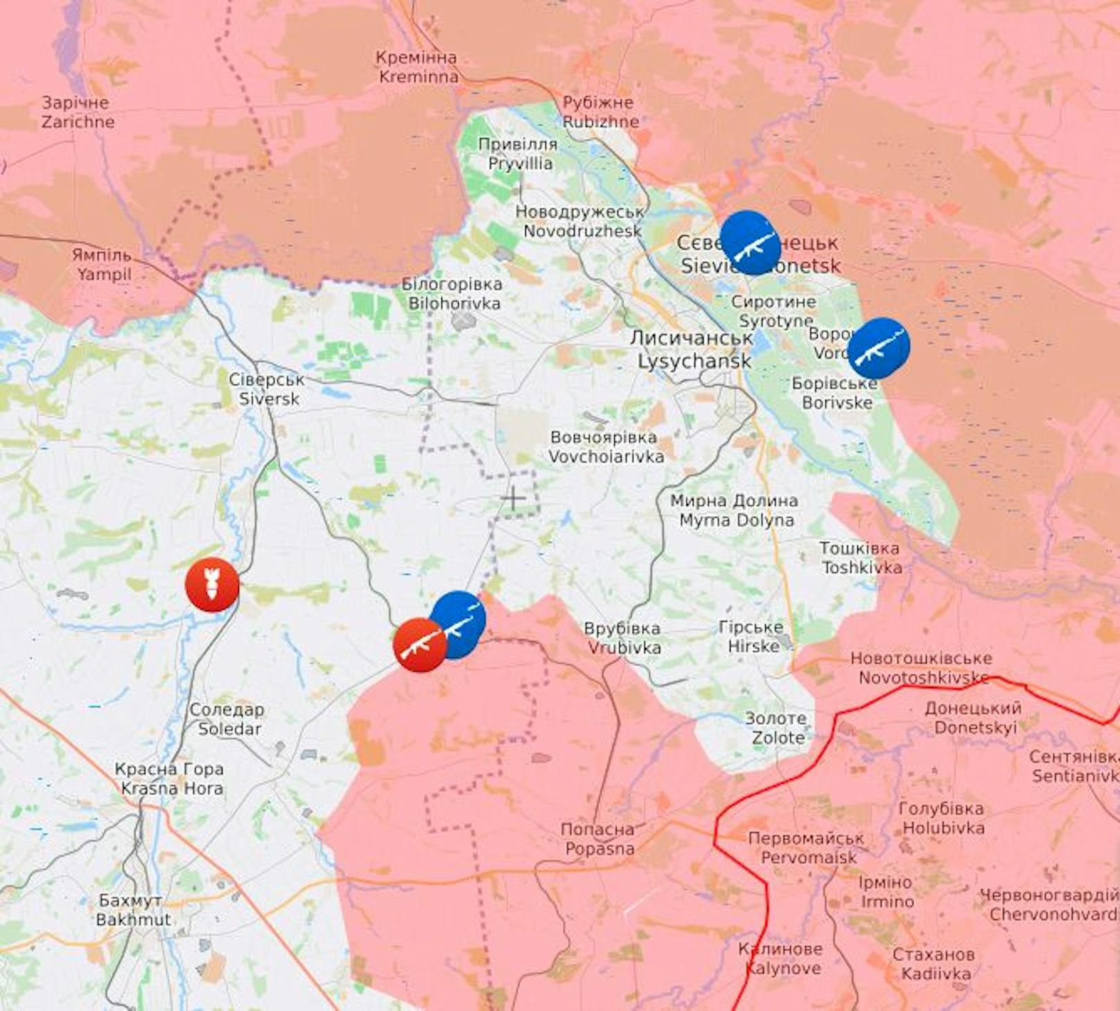 Von Norden und Süden versuchen die Russen, den Kessel um Sjewjerodonezk und Lyssytschansk zu schließen.