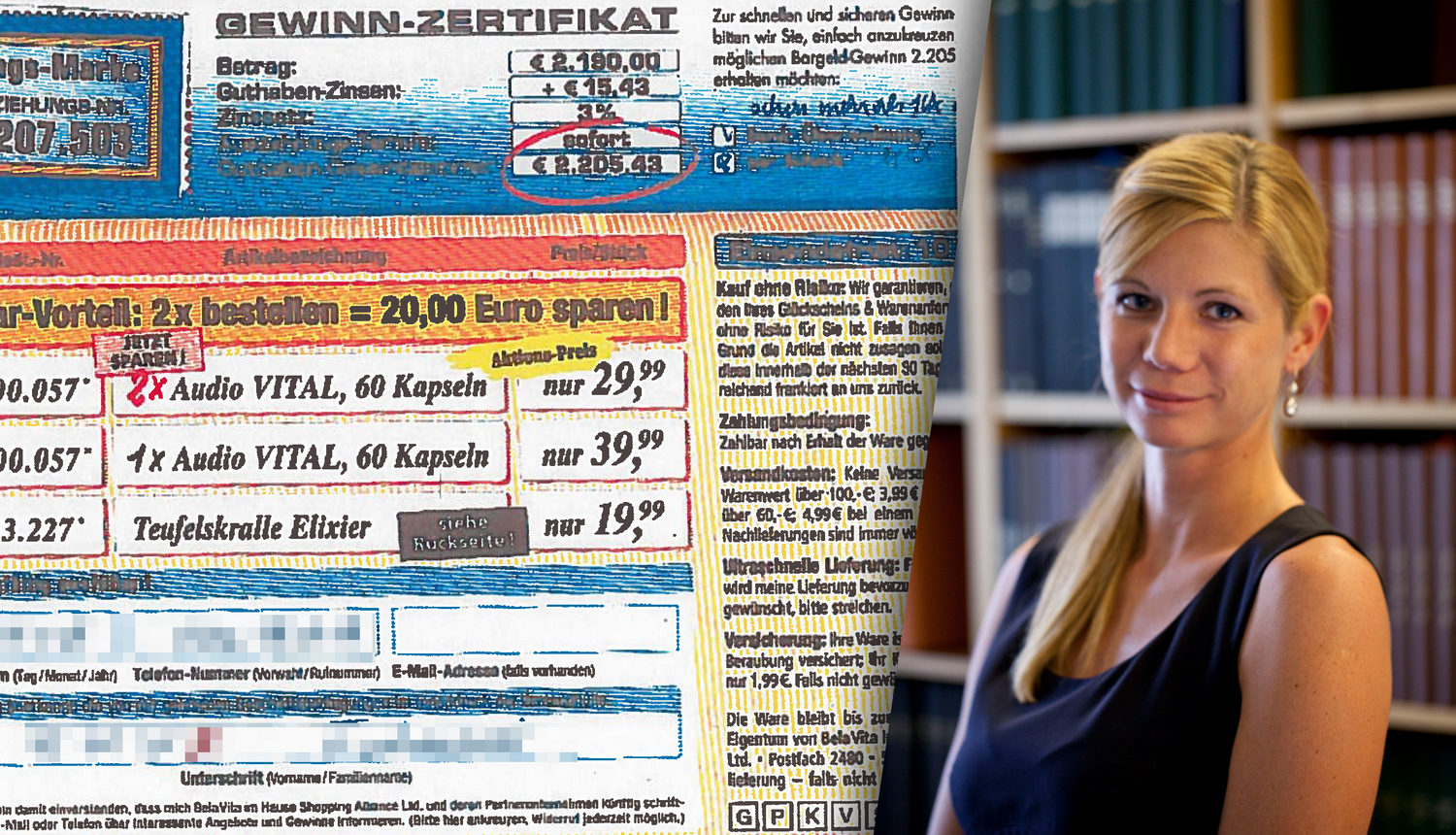 Die betrügerischen Sendungen, Rechtsanwältin Julia Eckhart