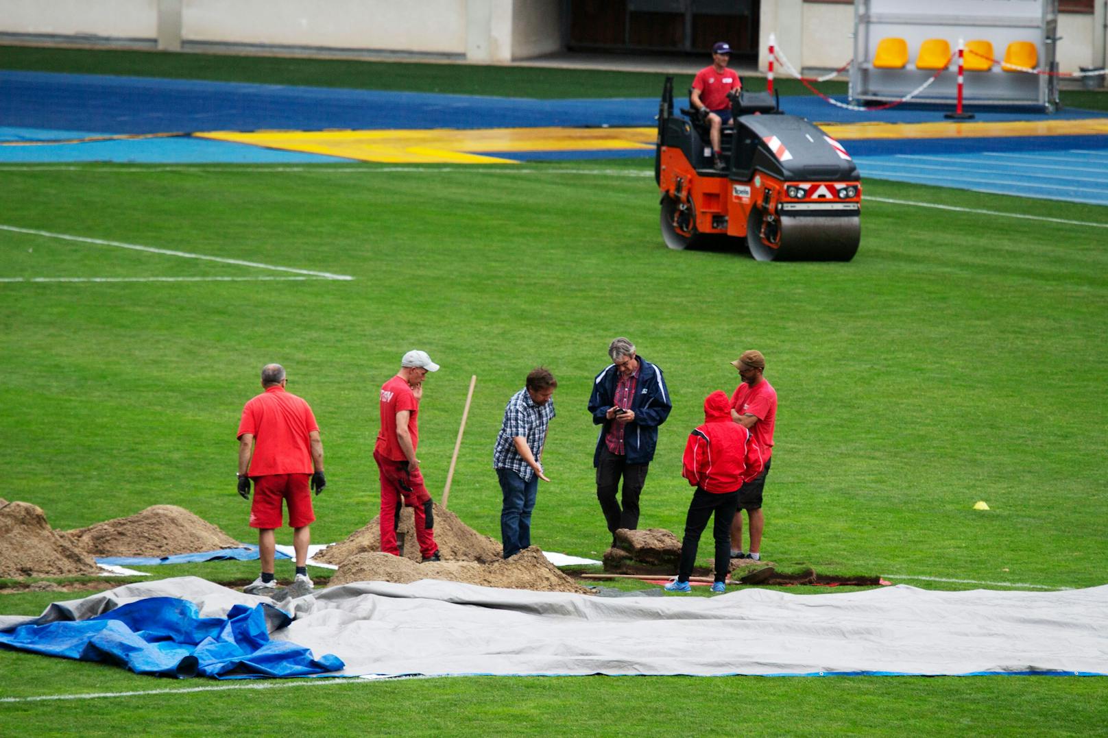 Das Loch im Ernst-Happel-Stadion wurde beseitigt. 