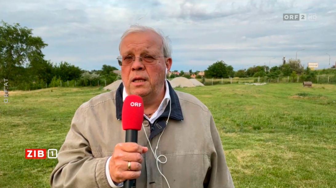 ORF-Korrespondent berichtete Anfang Juni 2022 aus Kramatorsk im ukrainischen Donbass.