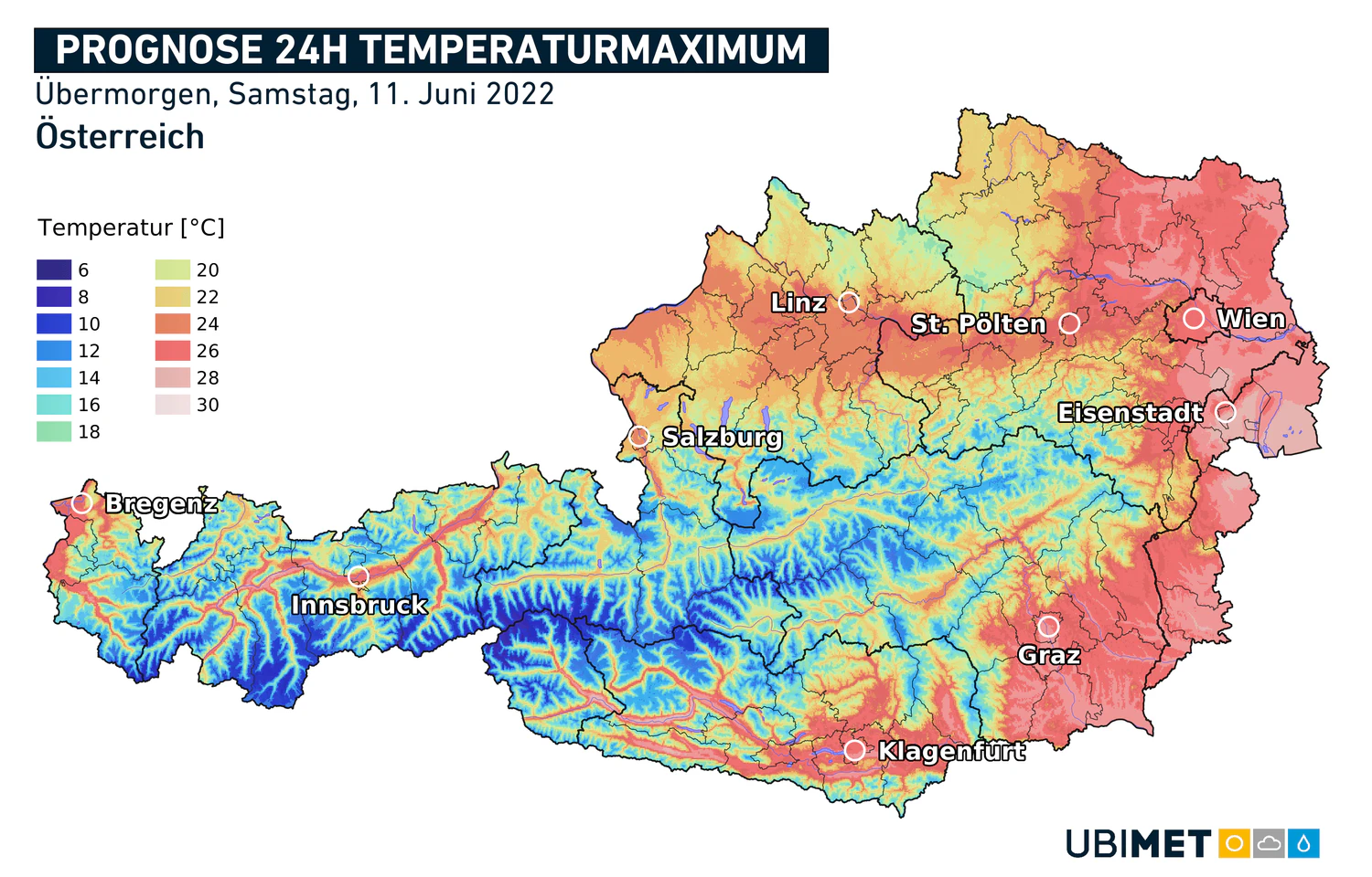 Die Prognose des Temperaturmaximums