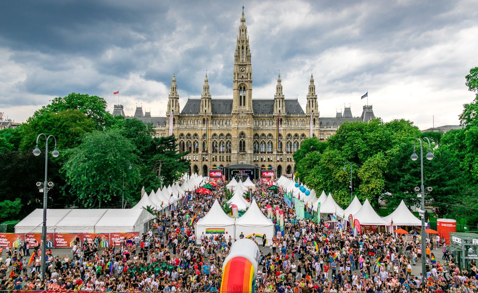 Das Pride Village am Wiener Rathausplatz fällt heuer fehlendem Budget zum Opfer.&nbsp;